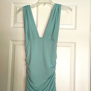 Mint green low cut minidress
